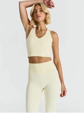 Sisterly Tribe Seamless Racerback Double Layer Sports Bra in Lemonade